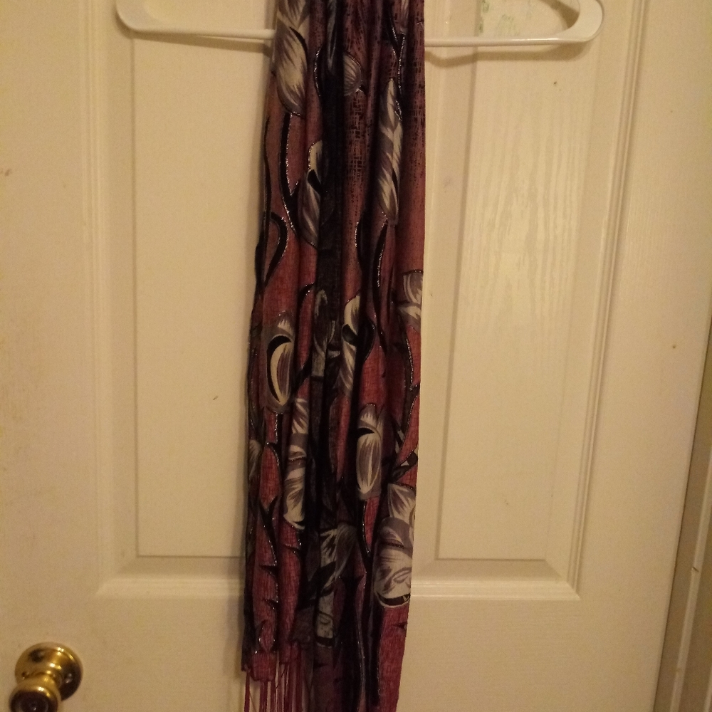 Purple scarf with flowers